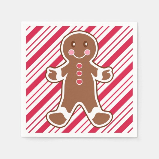 Pepermunt Kerstman servetten (Voorkant)