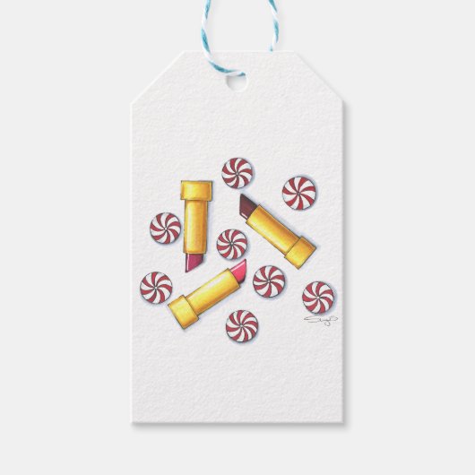 Pepermunt Kisses Gift Labels Cadeaulabel (Voorkant)