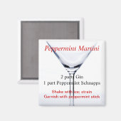 Pepermunt Martini Magneet (Voorkant / Achterkant)