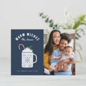 Pepermunt Mocha Warme Wensen Familie Heet Chocolad Feestdagenkaart (Staand voorkant)