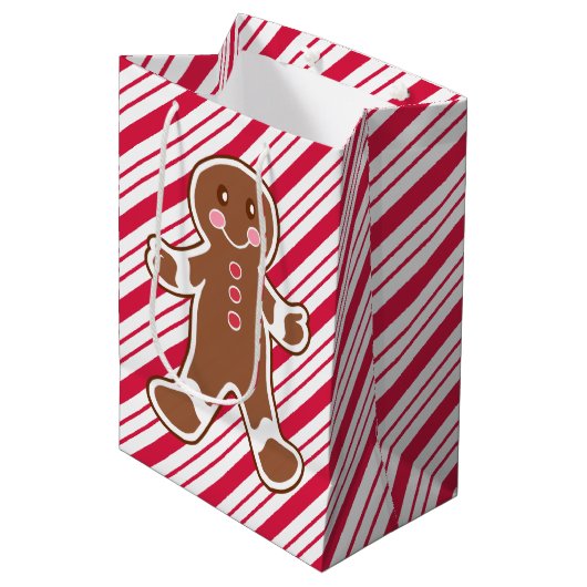 Pepermunt peperkoek Kerstmis Gift Bag Medium Cadeauzakje (Voorkant Gekanteld)