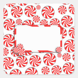 Pepermunt Snoep achtergrond w / verwijderbaar Labe Vierkante Sticker