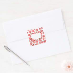 Pepermunt Snoep achtergrond w / verwijderbaar Labe Vierkante Sticker