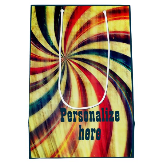 pepermunt snoep gestreepte wervelende carnaval medium cadeauzakje (Achterkant)