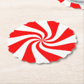 Pepermunt Snoep Papier Onderzetter Set (Gekanteld)