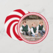 Pepermunt Snoep wervelen Foto Kerstmis Kaart (Voorkant / Achterkant)