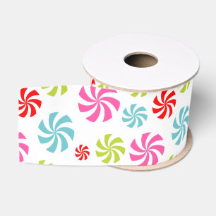 Pepermunt Spiraalpatroon – Kleurrijk Snoepontwerp Grosgrain Lint