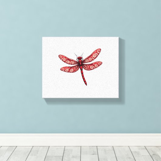 pepermuntlibel canvas afdruk (Insitu (Houten vloer))