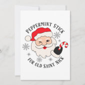 Pepermuntstok voor Oude Sint Nicolaas Feestdagenkaart (Voorkant)