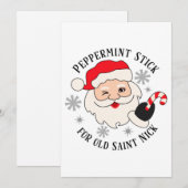 Pepermuntstok voor Oude Sint Nicolaas Feestdagenkaart (Voorkant / Achterkant)