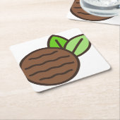 pepermuntstuk vierkante kartonnen onderzetter (Schuin)