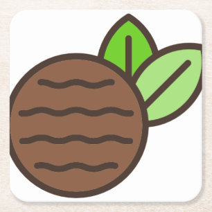 pepermuntstuk vierkante kartonnen onderzetter