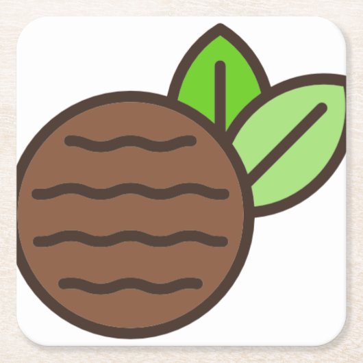 pepermuntstuk vierkante kartonnen onderzetter (Voorkant)