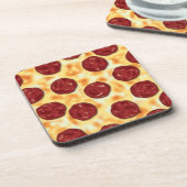 Peperoni Pizza vector kunst Bier Onderzetter (Linkerzijde)