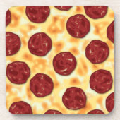 Peperoni Pizza vector kunst Bier Onderzetter (Voorkant)