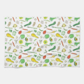 Pepers Erwten Squash Aardappel Waterverf Groenten Theedoek (Horizontaal)