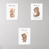 Pépinière d'ours de bois Nom du texte personnalisé (Recto)