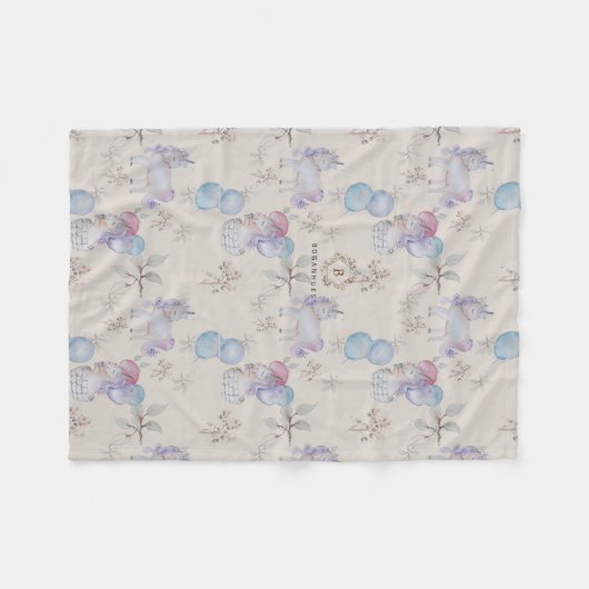 Pépinière florale imprimer couverture bébé (Devant (Horizontal))