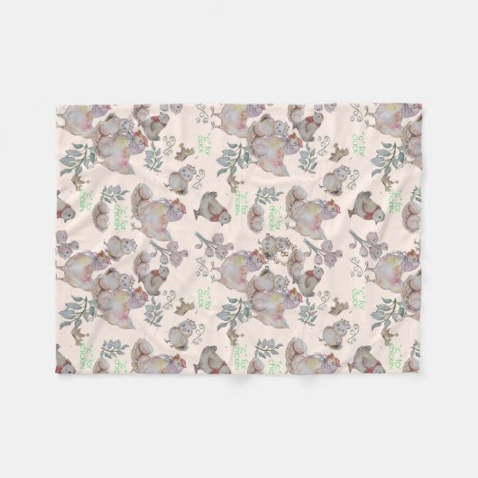 Pépinière florale imprimer couverture bébé (Devant (Horizontal))