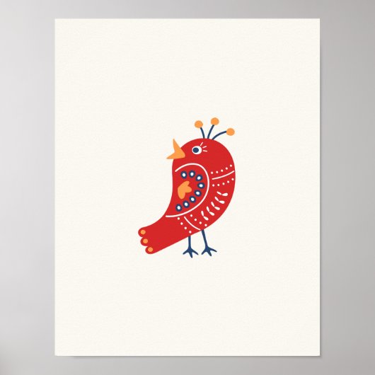 Pépinière Imprimer Poster minimaliste pour oiseaux (Devant)