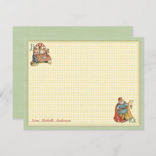 Pépinière rime personnalisée cartes à notes plates (Devant / Derrière)