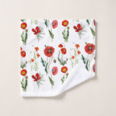 Pépites d'aquarelle rouge Flore Nom personnalisé (Gant de toilette)