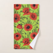Pépites, rouge et vert sur le vert citron (Serviette à main)