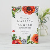 Pépites rouges Aquarelle Faire-part de mariage Flo (Debout devant)