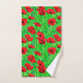 Pépites rouges dans un champ vert (Serviette à main)