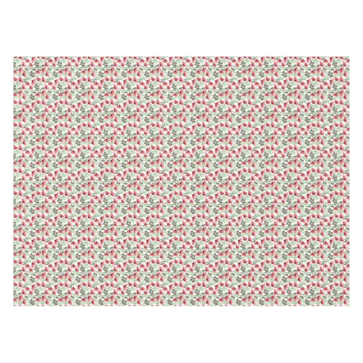 Pépites rouges Fleur Aquarelle Tissu Nappe (Devant (Horizontal))