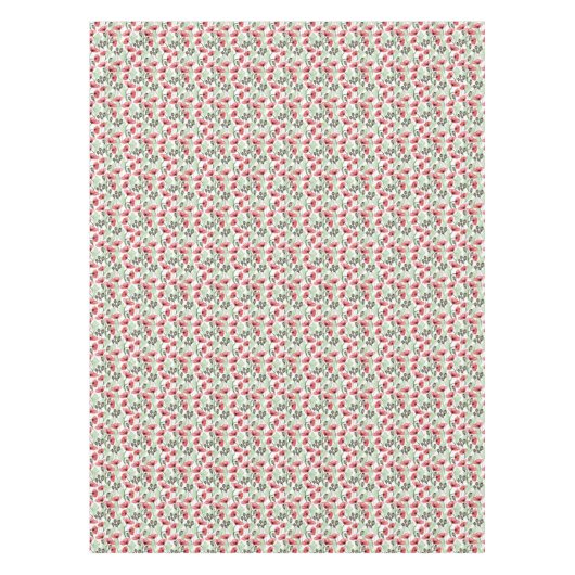 Pépites rouges Fleur Aquarelle Tissu Nappe (Devant)