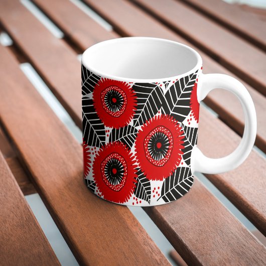 Pépites rouges funky Motif floral Mug