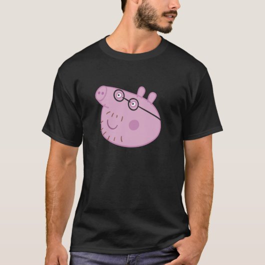 Peppa Pig Happy Daddy Pig Big Face  T-shirt (Voorkant)