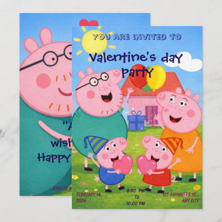 Peppa Pig Valentine Card for Class, Personalized Feestdagenkaart