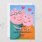 Peppa Pig Valentine Card for Class, Personalized Feestdagenkaart (Achterkant)