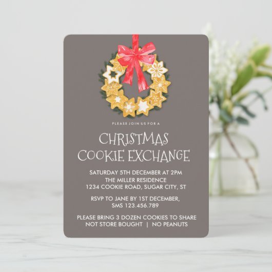 Pepparkakor Christmas Cookie Exchange Invitation (Debout devant)