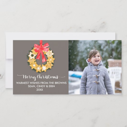 Pepparkakor Kerstfoto Feestdagenkaart (Voorkant)