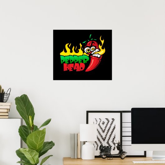 Pepper Head 24,95 Vector Art Wall Poster (Thuiskantoor)