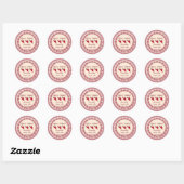 Pepper Jelly Personaliseer Roze Ronde Sticker (Vel)
