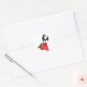 Pepper met koffie vierkante sticker (Envelop)