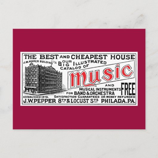 Pepper Music Co. Carte postale (Devant)