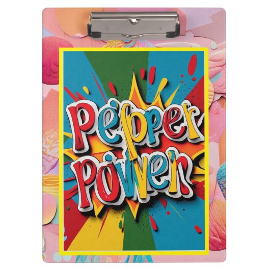 "Pepper Power Vivid" Klembord (Voorkant)