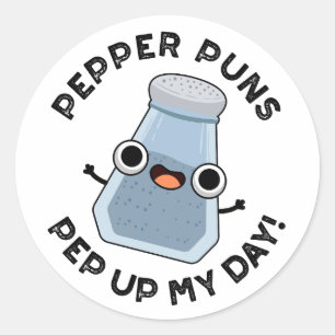 Pepper Puns Pep up My Day Funny Food Pun Ronde Sticker