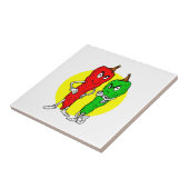 Pepper thugle rode rode witte rikkel tegeltje (Zijkant)