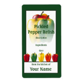 Pepper van pluim, bliksetiket van cook etiket (Voorkant)