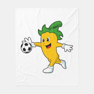 Pepper Vegan als Voetbalspeler met Soccer.PNG Fleece Deken