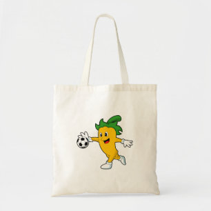 Pepper Vegan als Voetbalspeler met Soccer.PNG Tote Bag