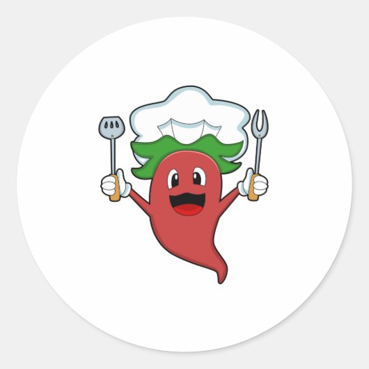 Pepper Vegan Cook Ronde Sticker (Voorkant)