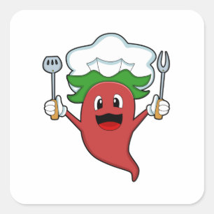 Pepper Vegan Cook Vierkante Sticker