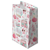 Peppermenthe Aquarelle Sac cadeau de Noël (Devant Angle)